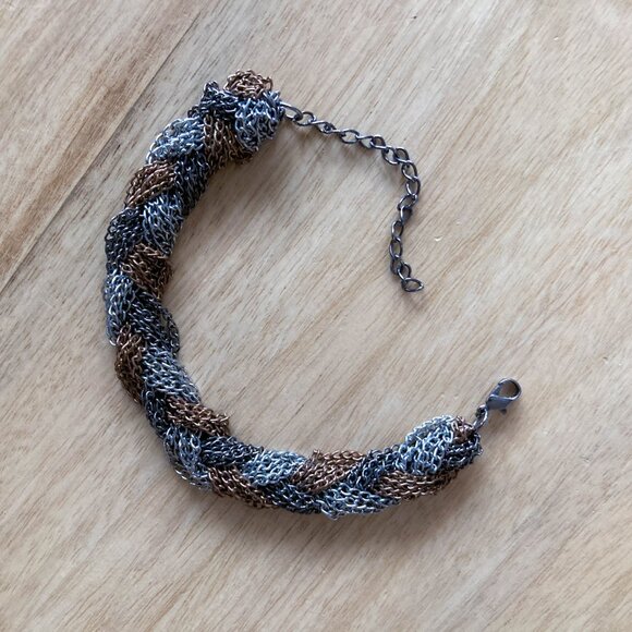 3 FOR $15 Silver Copper Braided Chain Bracelet - Picture 6 of 9
